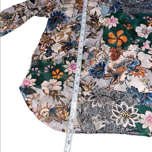 Rachel Rachel Roy Faux Wrap Floral Print Wonderlust Blouse - Picture 8 of 11